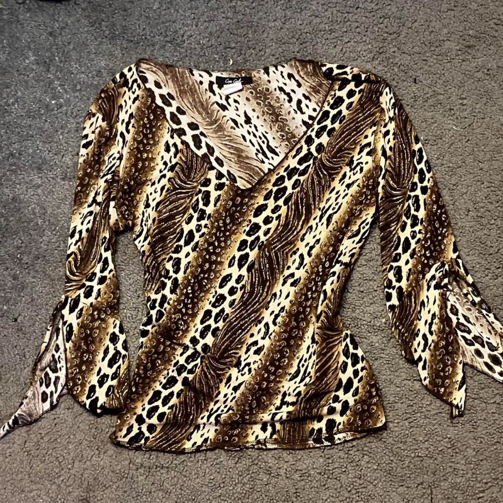 Leopard Print V-Neck Women's Top